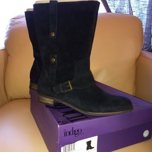 Black Suede mid-calf boots